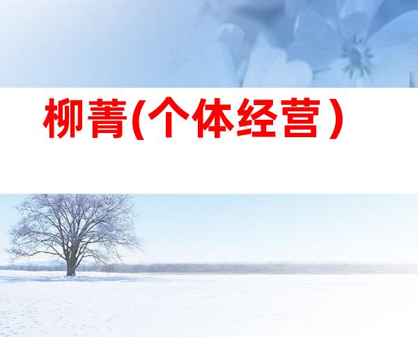 柳菁(个体经营）